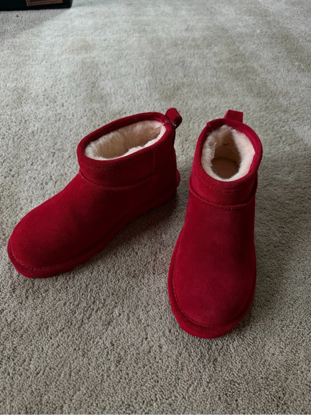 BearPaw Red Plush-Lined Winter Boots